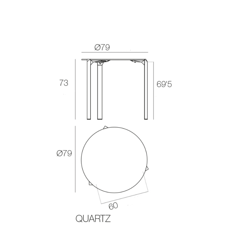 Table de Jardin - Quartz Ronde
