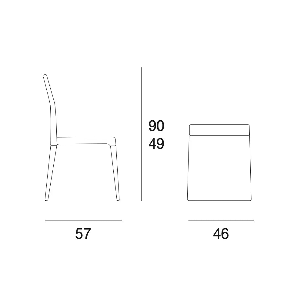 Chaise Bois et Blanc Cuir - Eva