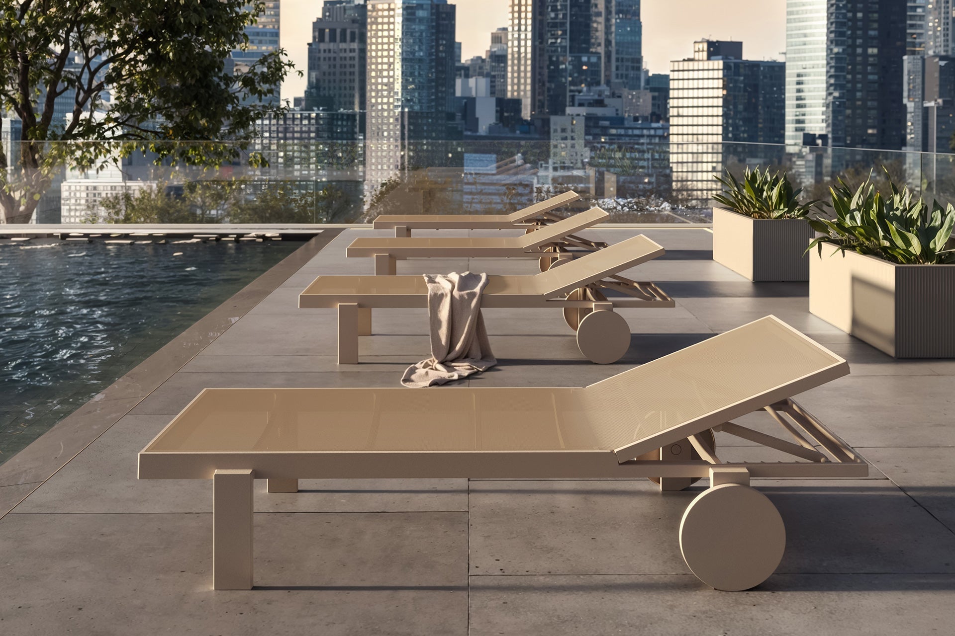 Bains de Soleil avec Roulettes