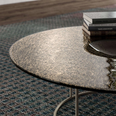 table basse ronde pied central metal