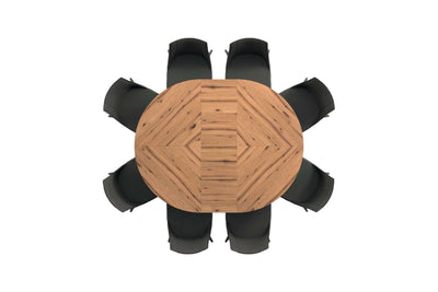 table a manger ronde industrielle extensible