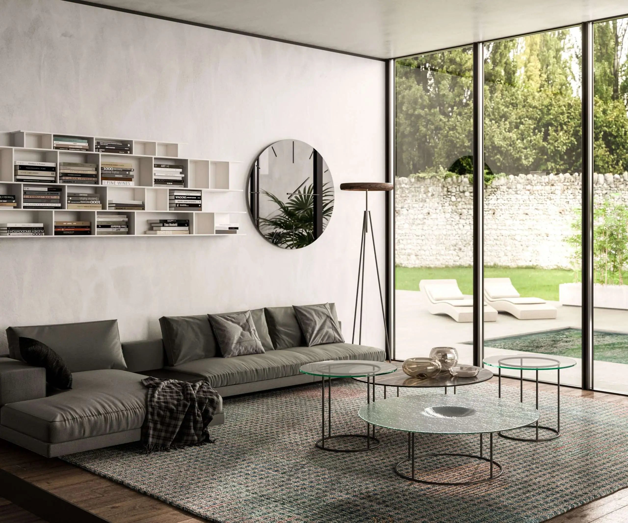 table basse ronde pied central metal