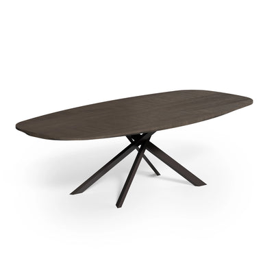 table ovale avec pied croisé métallique