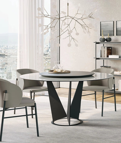 table ronde céramique pied central