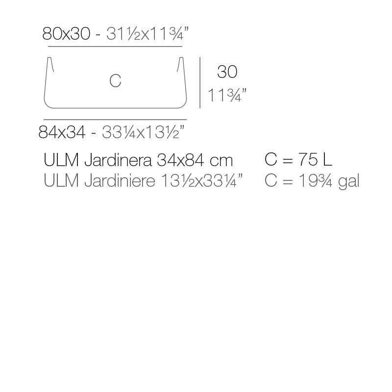Schéma de dimensions Jardinière - ULM 42217