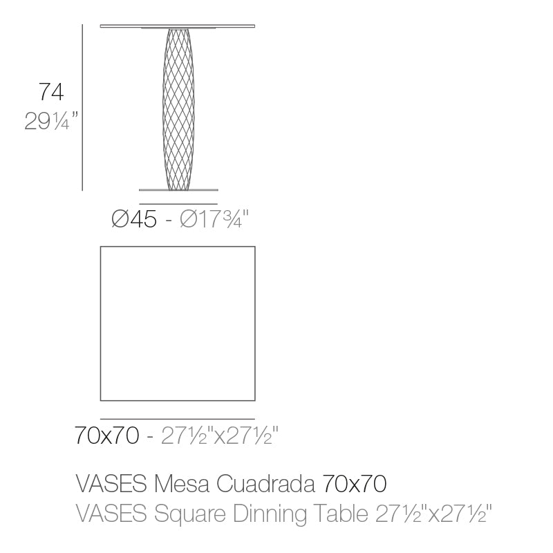 Table - Vases Carré