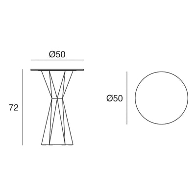 Schéma de dimensions Vertex ronde Ø50