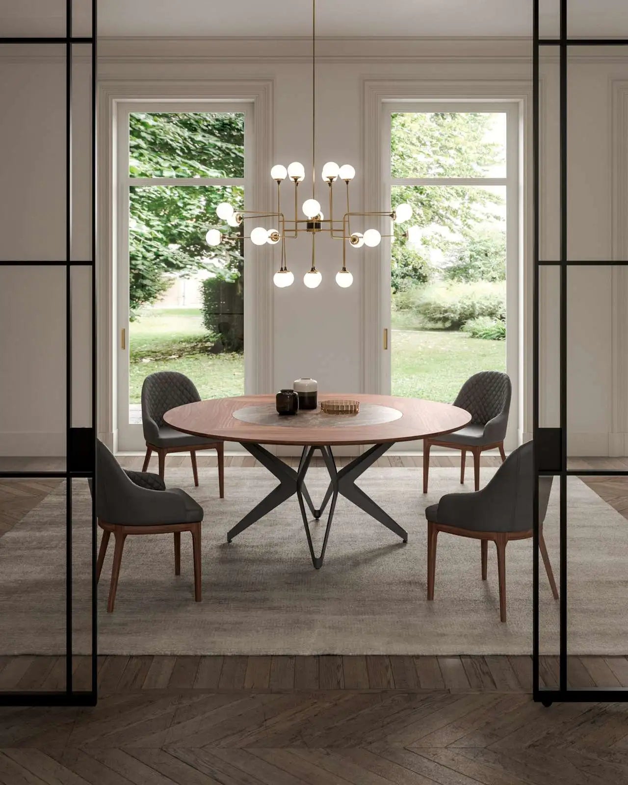 table ronde 100 cm pied central extensible