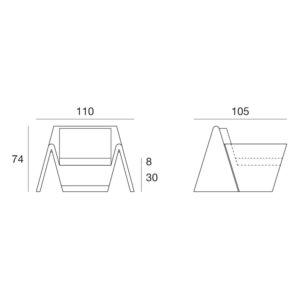 Schéma de dimensions, Sessel - Rest