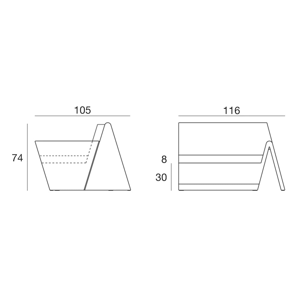 Schema delle dimensioni, Rest - Modulo bracciolo sinistro