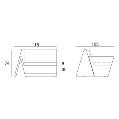 Schéma de dimensions, Rest - Module Droit