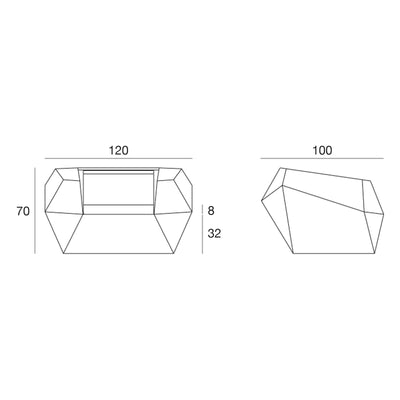 Schéma de dimensions, Fauteuil Faz