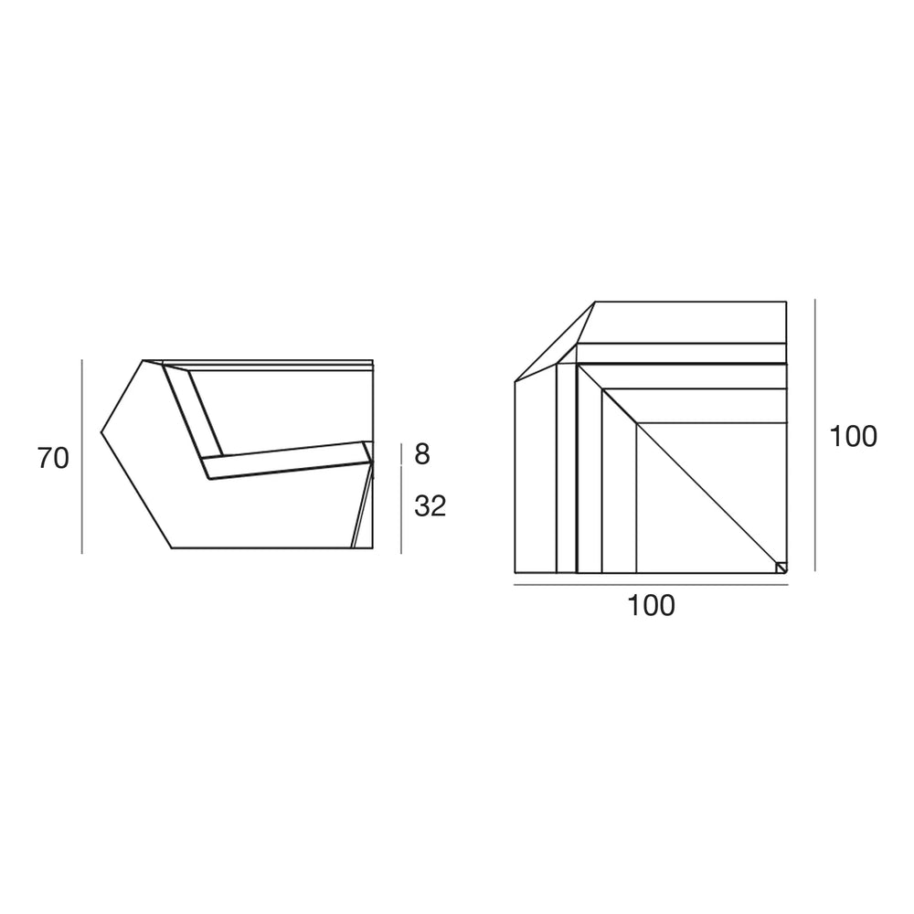 Dimensions diagram, Faz - Corner Module