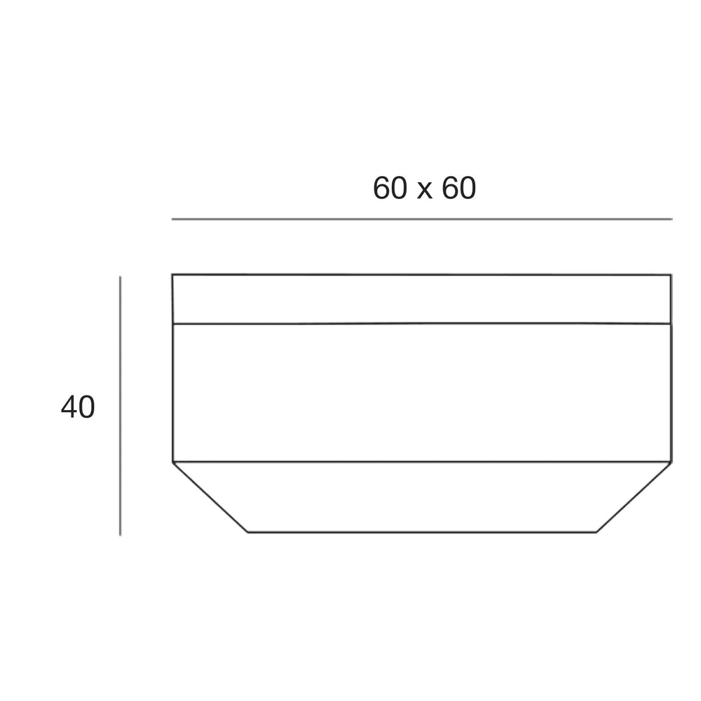 Schema delle dimensioni, Pouf - Vela Quadrato