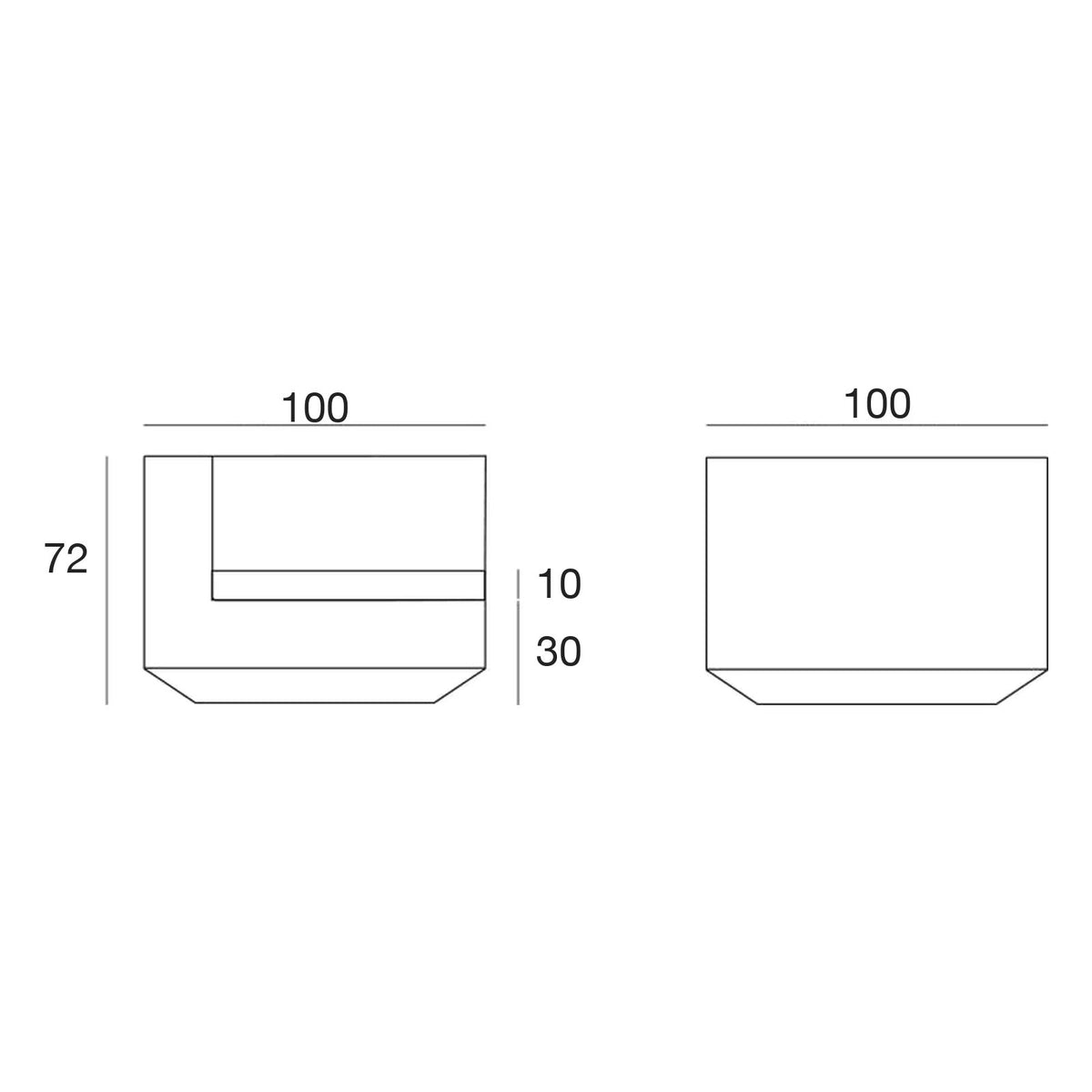 Collection Vela Module Droit Taille 100x100x72 cm Vondom - 5
