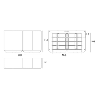 Schéma de dimensions Vondom 54082