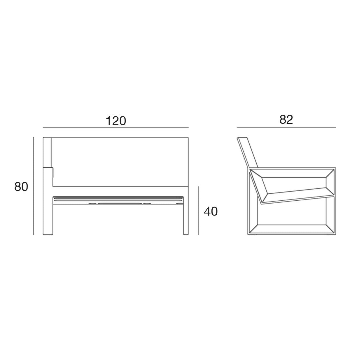 Schéma de dimensions, Frame - Module Droit