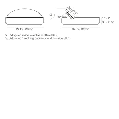 Daybed - Vela Rond Inclinable