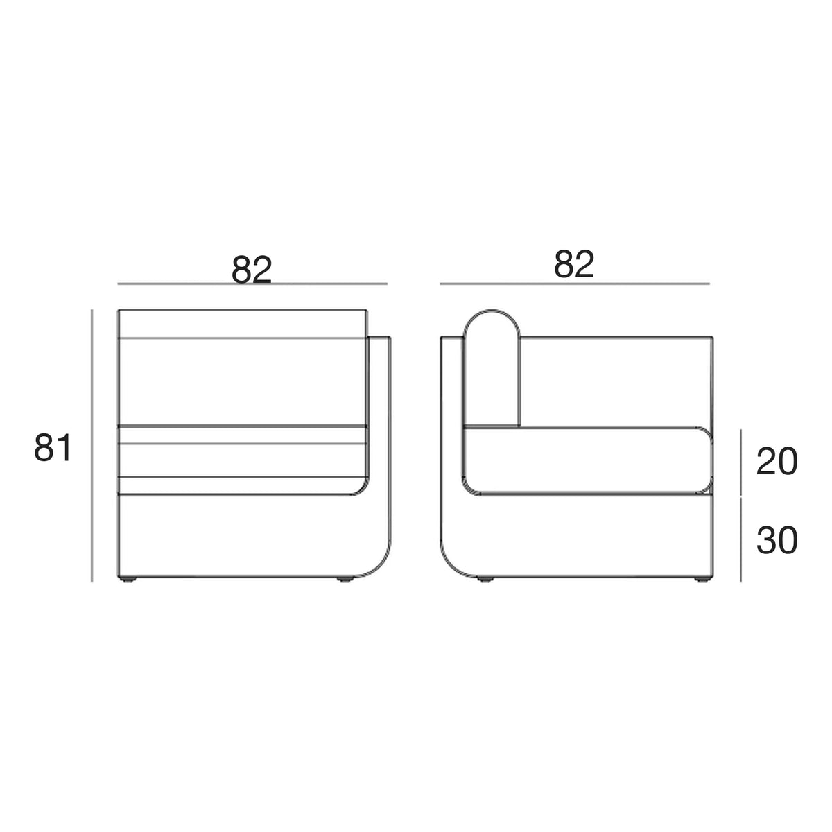 Schéma de dimensions, ULM - Module Gauche