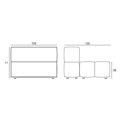 Schéma de dimensions, Tablet - Module Central