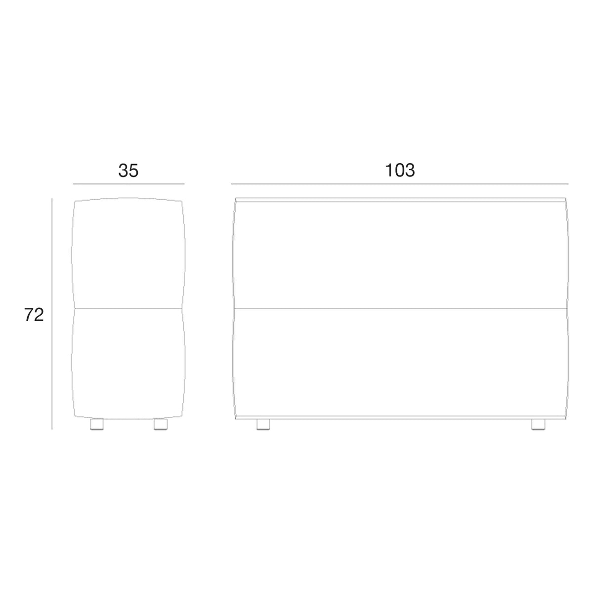 Schéma de dimensions, Tablet - Module Gauche