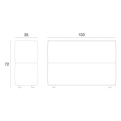 Schéma de dimensions, Tablet - Module Gauche