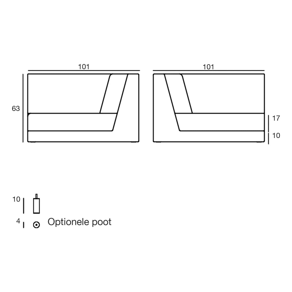 Maattekening Pixel - Module rechterarm