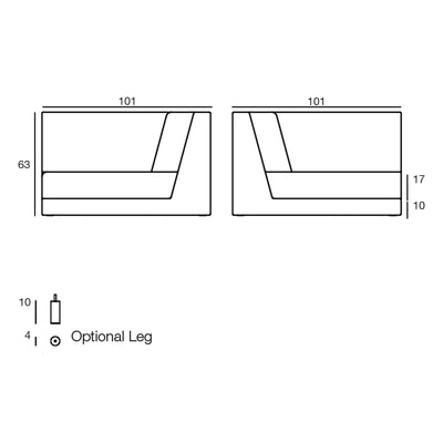 Schéma de dimensions, Pixel - Module Droit