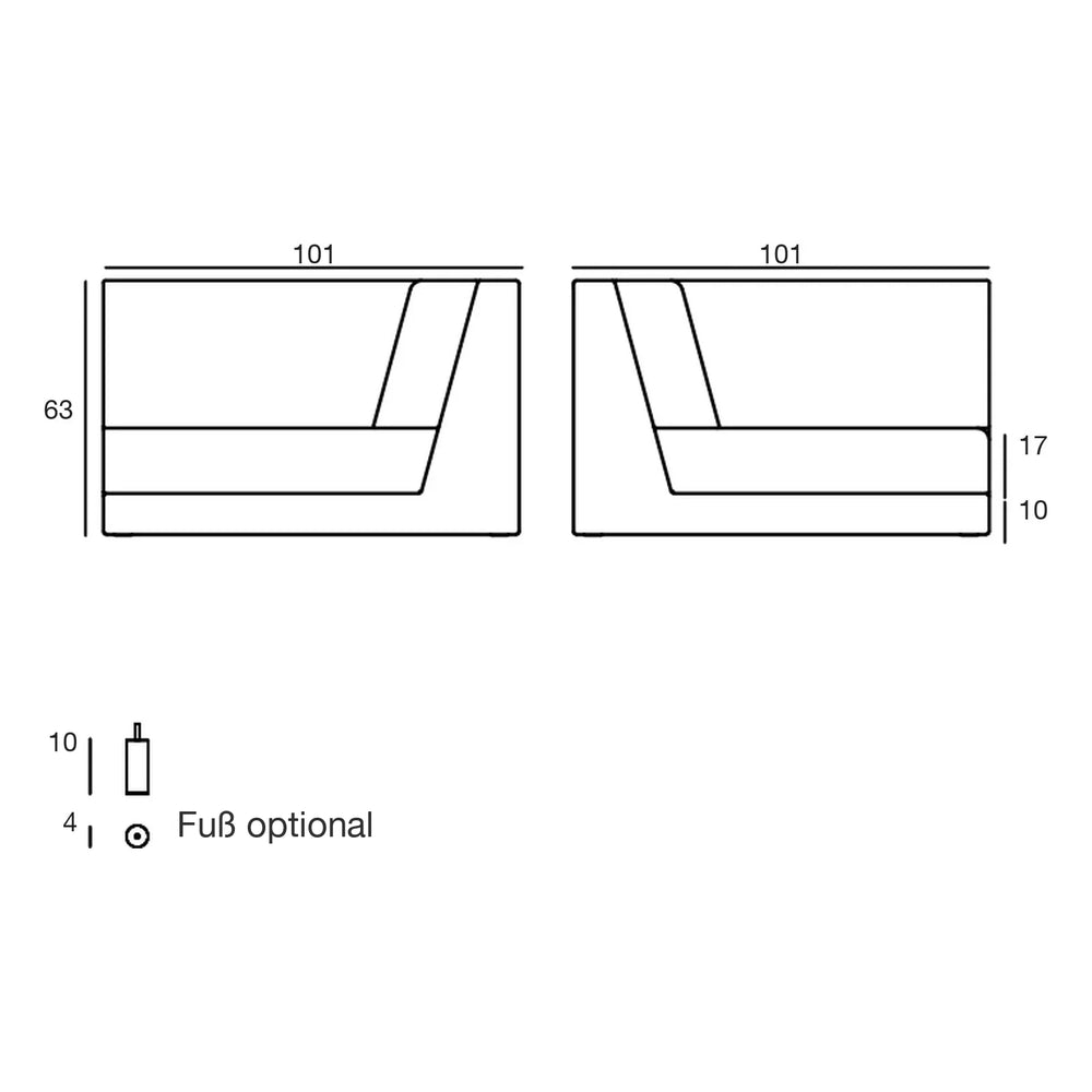 Dimensions diagram, Pixel - Left Arm Module