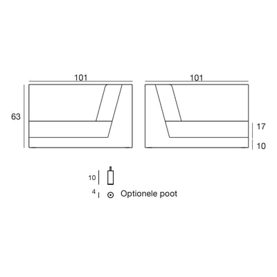 Maattekening Pixel - Hoekmodule
