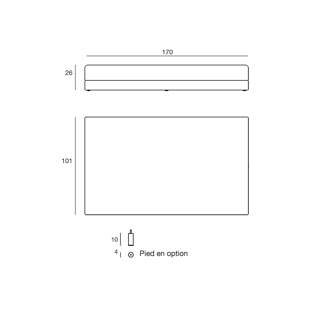 Schema delle dimensioni, Pouf - Pixel