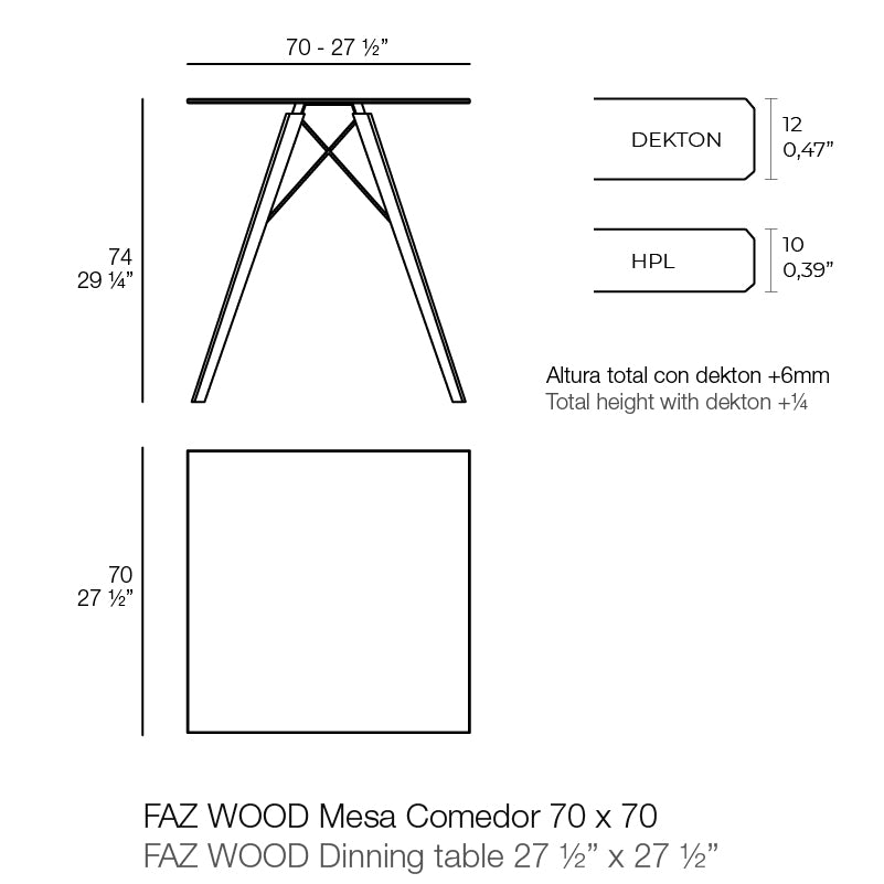 Table - Faz Wood Carré