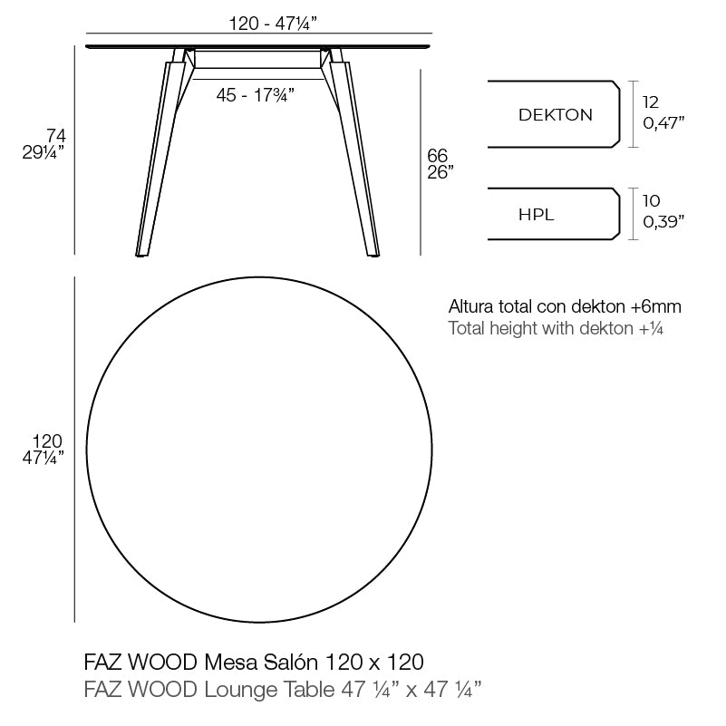 Table - Faz Wood Ronde