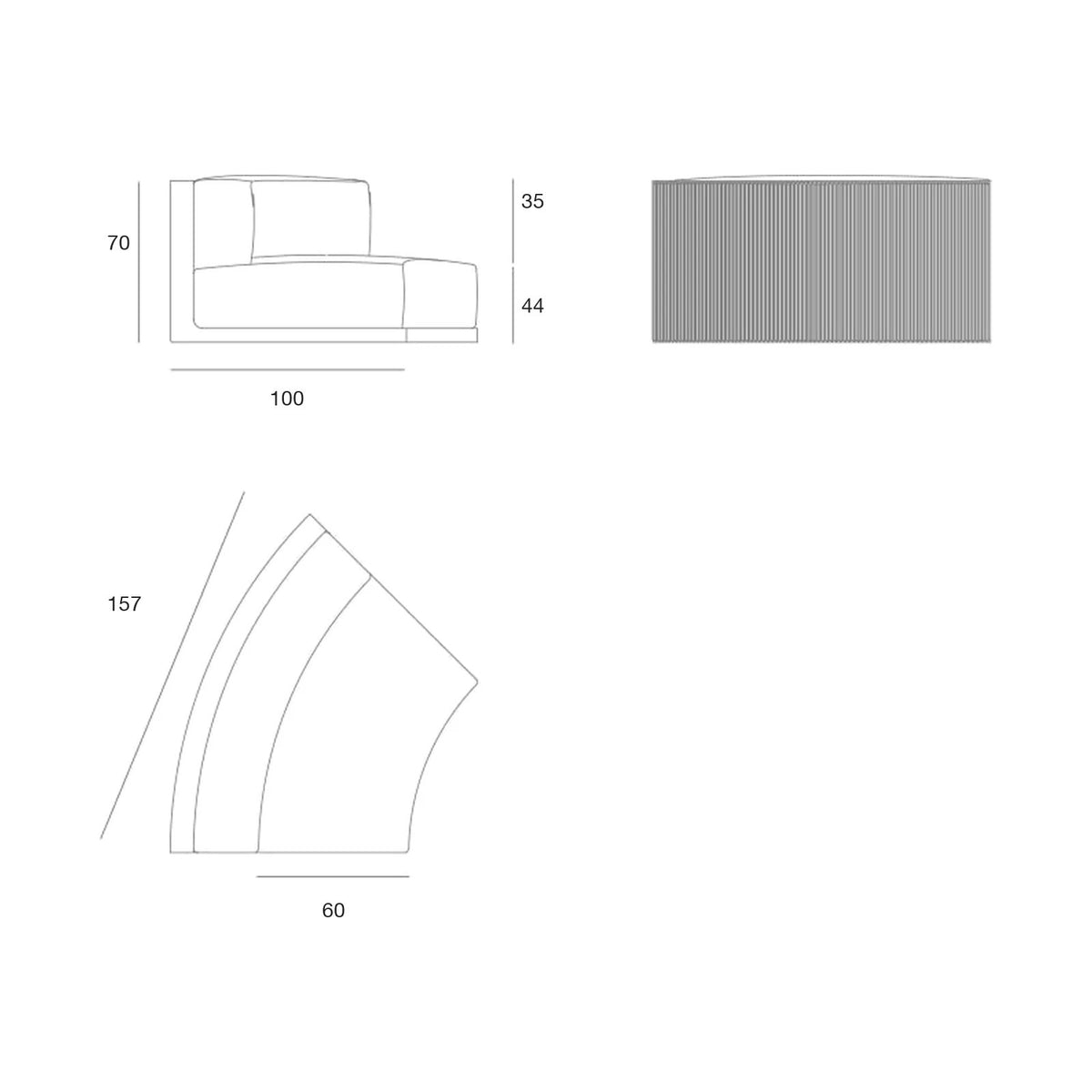 Module Coin Arrondi - Collection Gatsby Vondom - 2