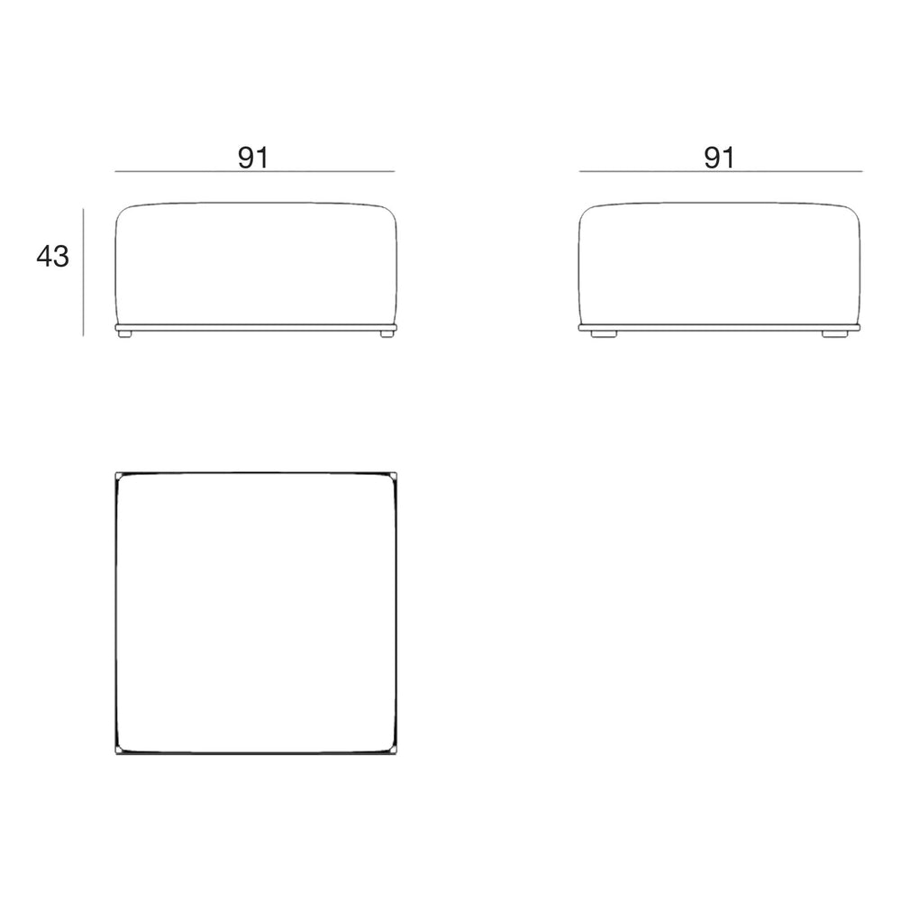 Dimensions diagram, Pouf - The Factory