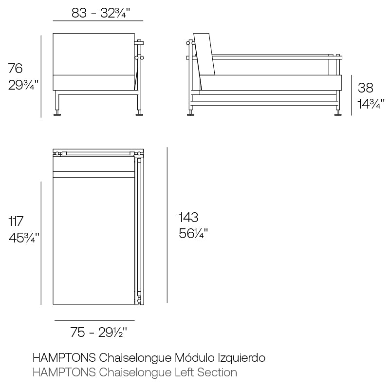 Hamptons - Méridienne Gauche