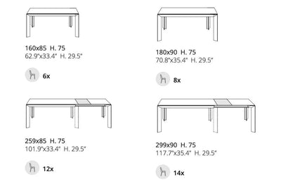 table rectangulaire extensible 12 personnes
