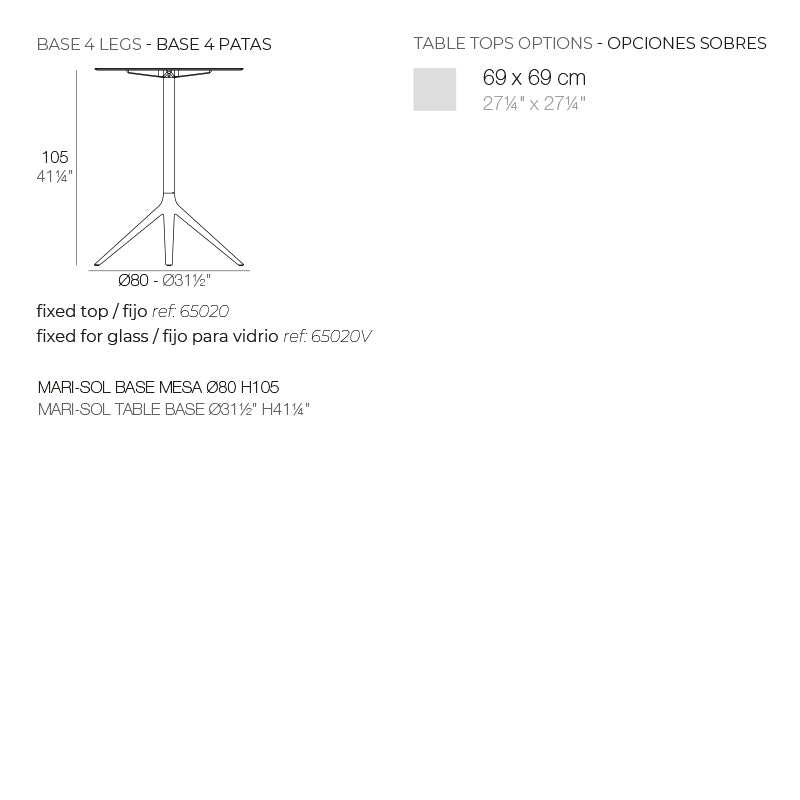 Table Haute - Mari-Sol Carré