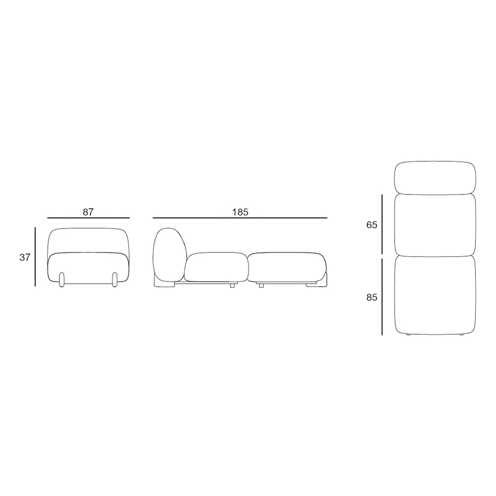 Schema delle dimensioni, Milos - Divan