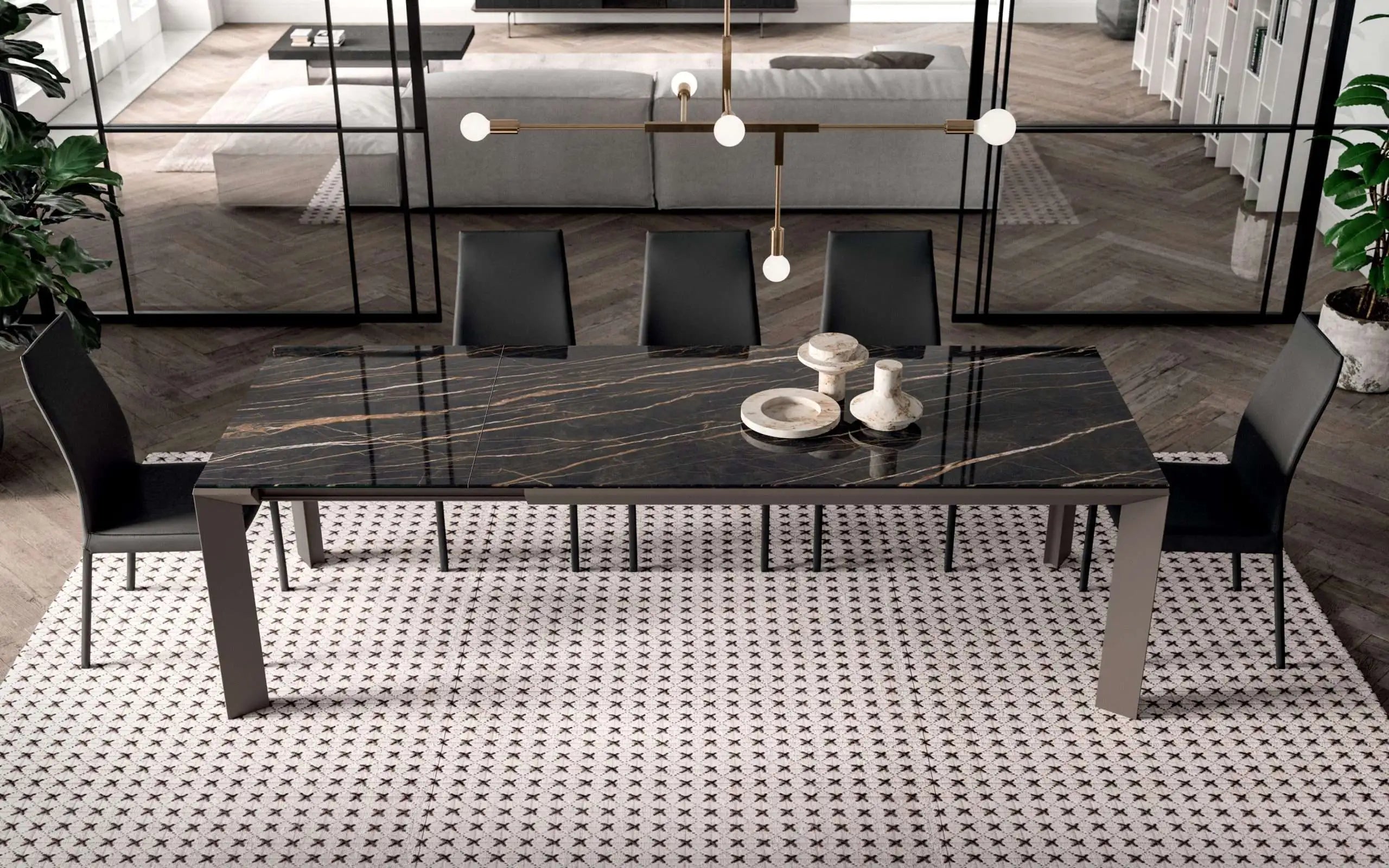 table rectangulaire extensible 12 personnes