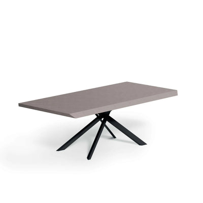 table ovale avec pied croisé métallique