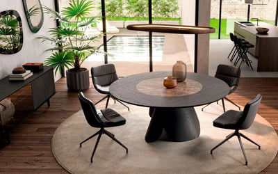 table ronde extensible 10 personnes pied central