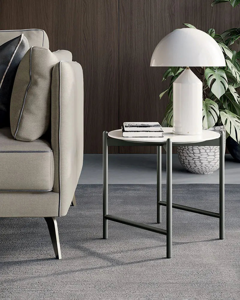 table basse ronde avec plateau