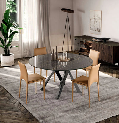 table ronde céramique noire