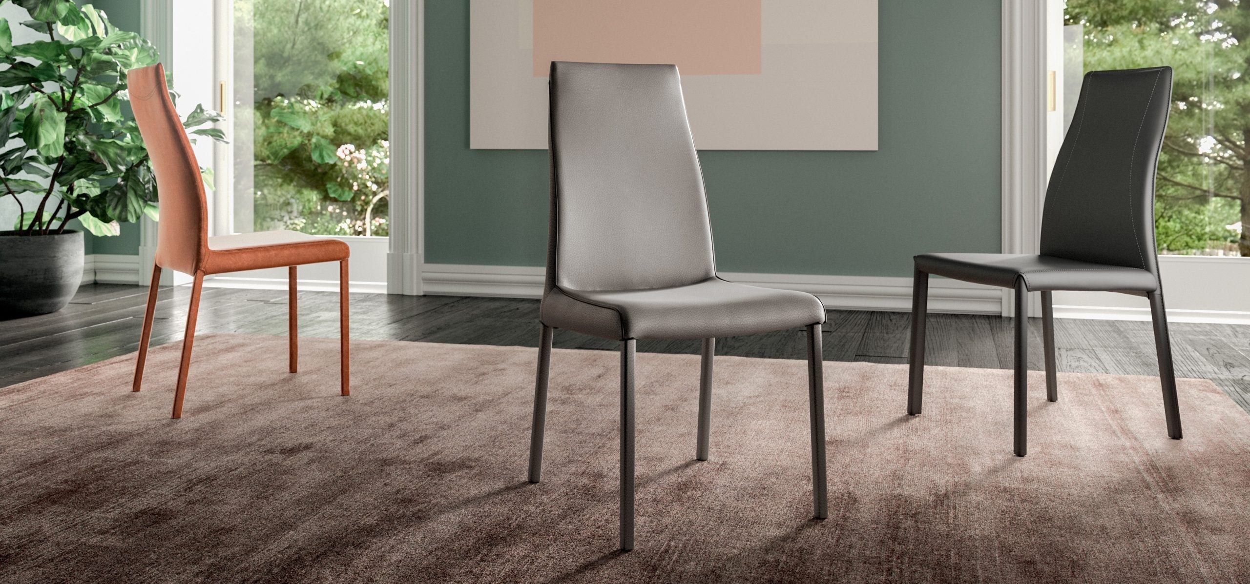 chaise cuir dossier haut