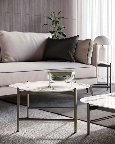 table basse ronde avec plateau