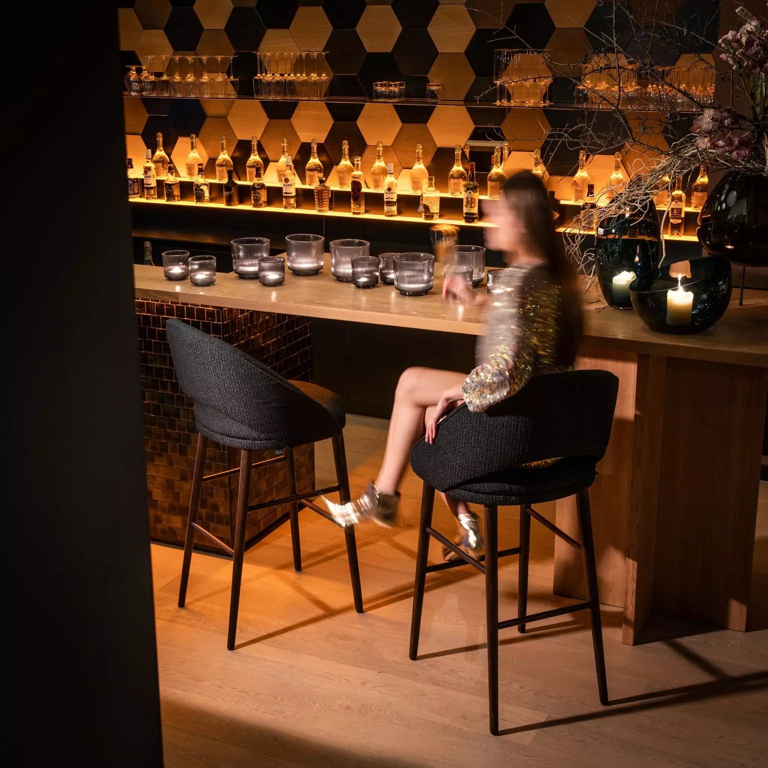 Chaise-Bar-Tissu-Bouclette