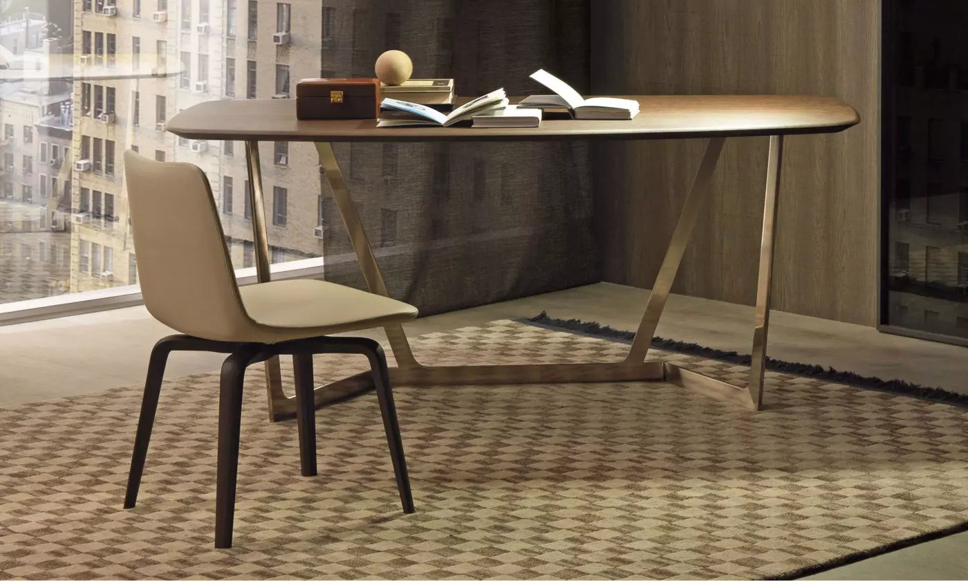 Chaise-Cuir-Bois-Vintage-salon