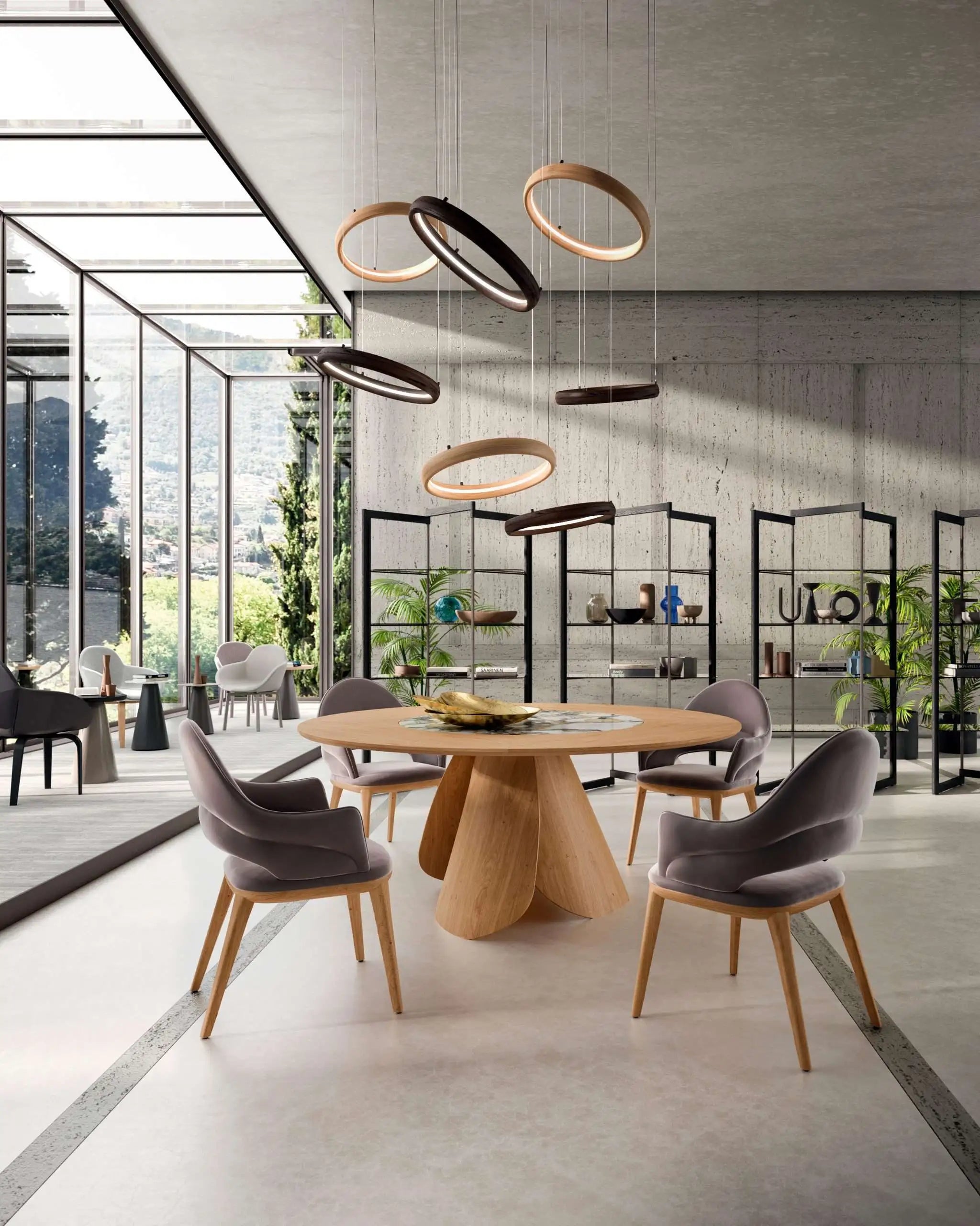 table ronde extensible 10 personnes pied central