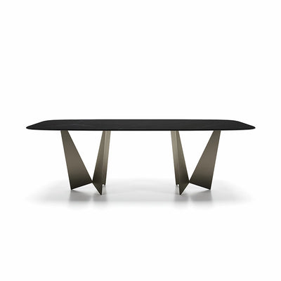 grande table plateau ceramique pied central design